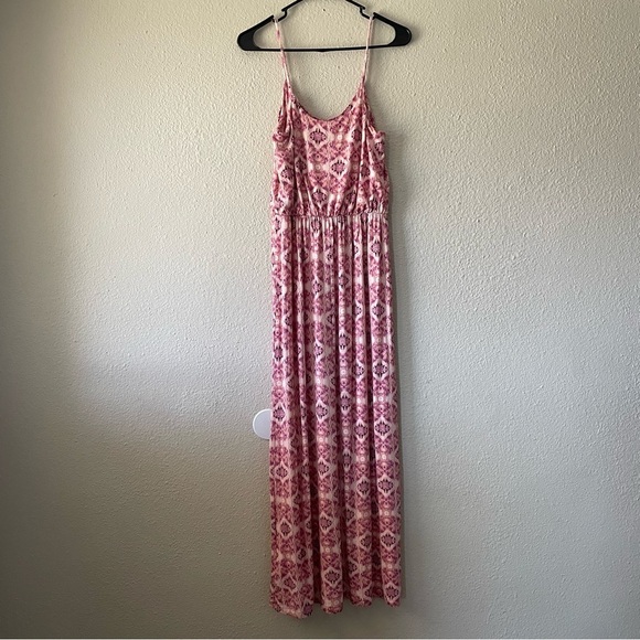 Lush Printed Maxi Dress Women’s S Blush Boho Stretch Comfort Beach Vibes Resort - Picture 4 of 9